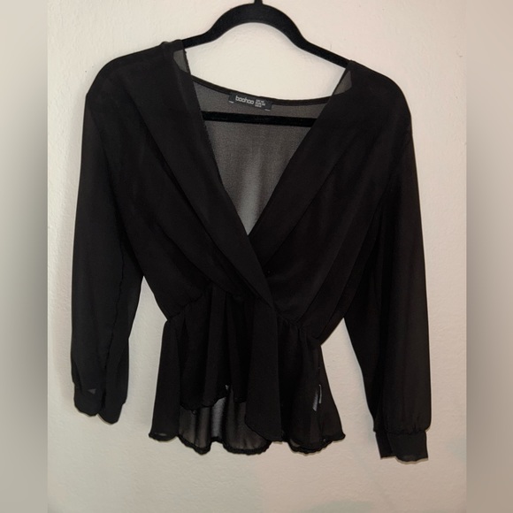 Peplum Black Top - Picture 1 of 4